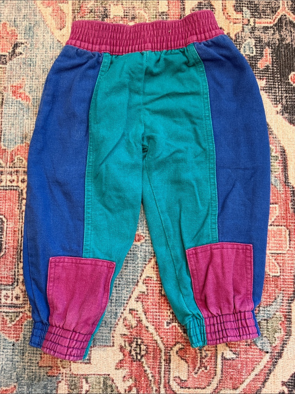 Vintage 80s – 90s retro OshKosh B'gosh Teal, Blue & Magenta Colorblock Joggers